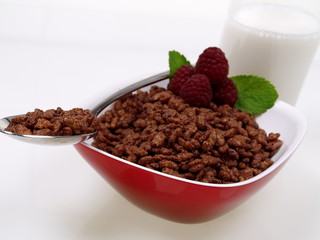 schoko reis pops frühstück mit milch