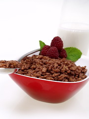 schoko reis pops frühstück mit milch