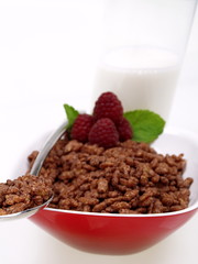 schoko reis pops frühstück mit milch