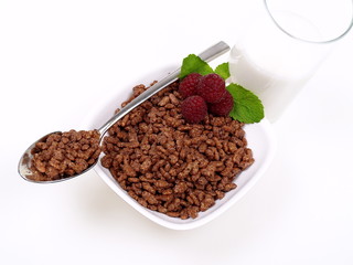 schoko reis pops frühstück mit milch