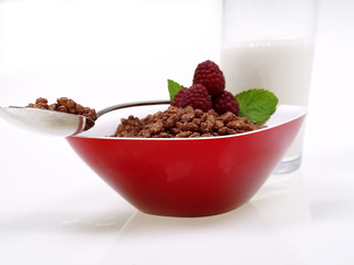 schoko reis pops frühstück mit milch