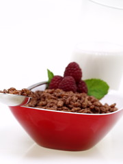 schoko reis pops frühstück mit milch