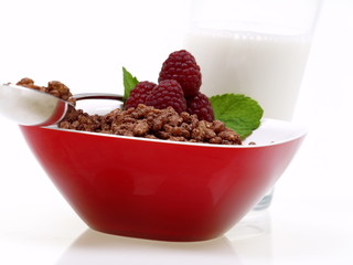 schoko reis pops frühstück mit milch