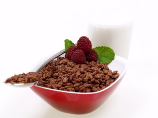 schoko reis pops frühstück mit milch