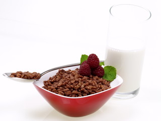 schoko reis pops frühstück mit milch