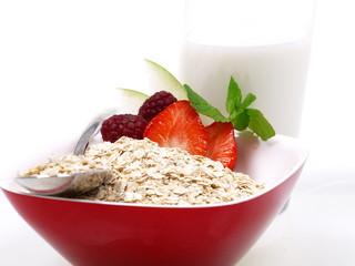 haferflocken frühstück mit milch