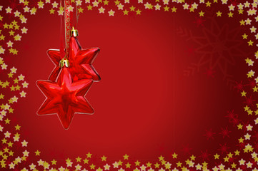    christmas decoration-decorative  stars over red