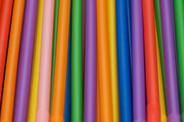 Drinking straws of many bright colors