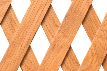 Wooden trellis with rhomb shaped holes