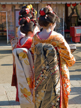 Three Geisha in Kyoto