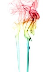 Fototapeta premium intense colored smoke on white background