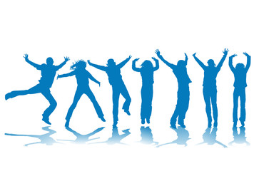 people silhouettes in action