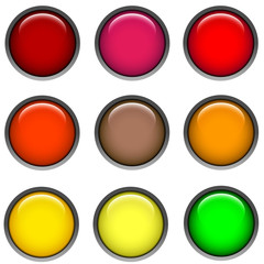 round web buttons with different shiny colors
