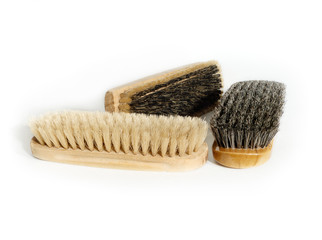 Old clothes-brushes and shoe-brush of natural materials