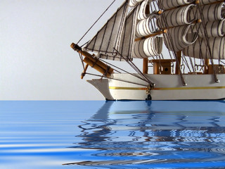 reflection of the boat