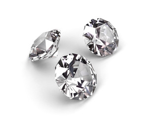 Three diamonds on white background