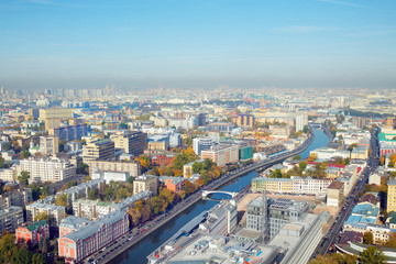 A panoramic view of the moscow city skyline