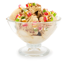 Ice-cream on white background