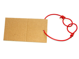 étiquette carton fil électrique rouge