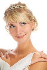 Close-up portrait of a beautiful blond girl