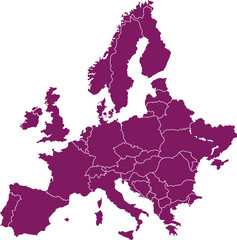 carte de l'europe vectorielle
