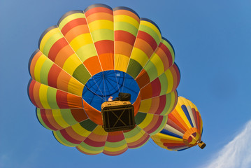 hot air balloons from below