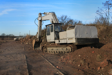 Gray excavator