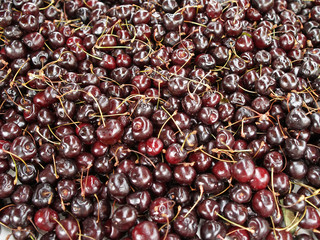 Cherries in the market, close-up