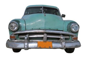 oldtimer classic blue retro car isolated - cuba 
