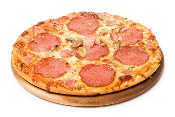 Pizza on white background. Fast food image series
