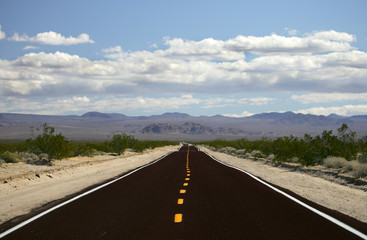 Deserted road in Nevada desert