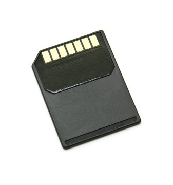 Memory card on isolated white background