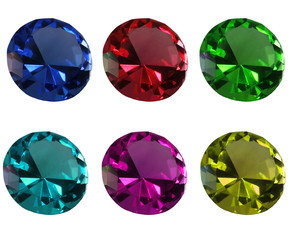 Set of colorful diamonds