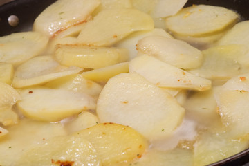 Potato Slices in Pan
