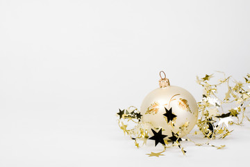 Photo of christmas ball isolated over white background