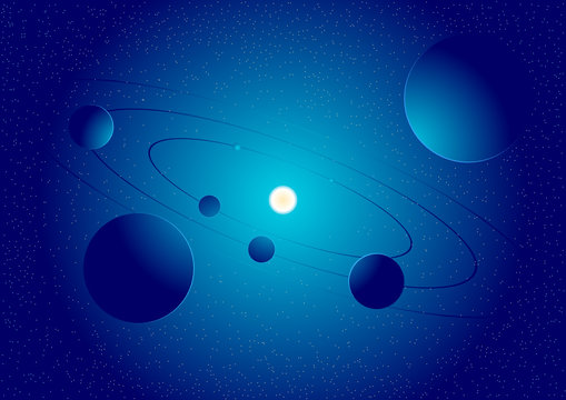 Planet system vector illustration