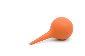 Plastic syringe isolated on white