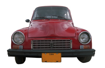 classic red oldtimer retro car isolated - cuba 