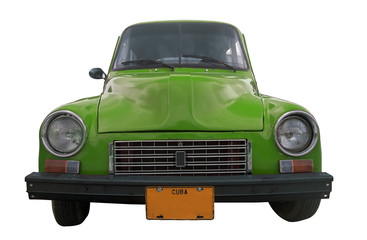 classic green oldtimer retro car isolated - cuba 