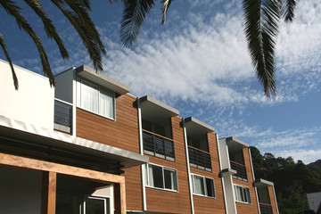 A modern wooden apartment block design