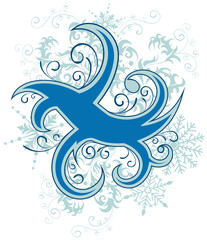 Christmas background with snowflake, vector illustration