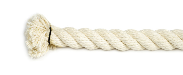 Strong rope isolated over white background
