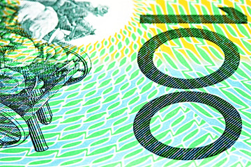 Close-up of an Australian One Hundred Dollar Note.