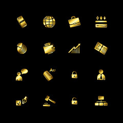 Gold business icons