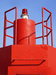 Red sea mark in a port of Spain