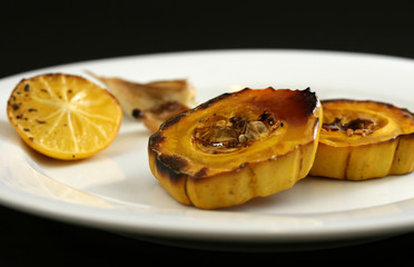 Healthy Roasted Delicata Squash with Garlic and Lemon