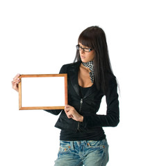 Girl with frame