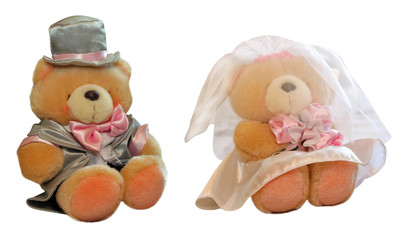 Bride and groom teddy bear
