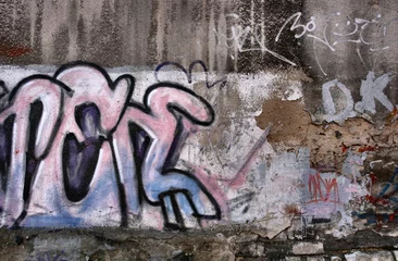 Photo sur Aluminium Graffiti City wall texture - graffiti art abstract background
