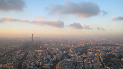 Naklejka premium Paris at the sunset - Panoramic image
